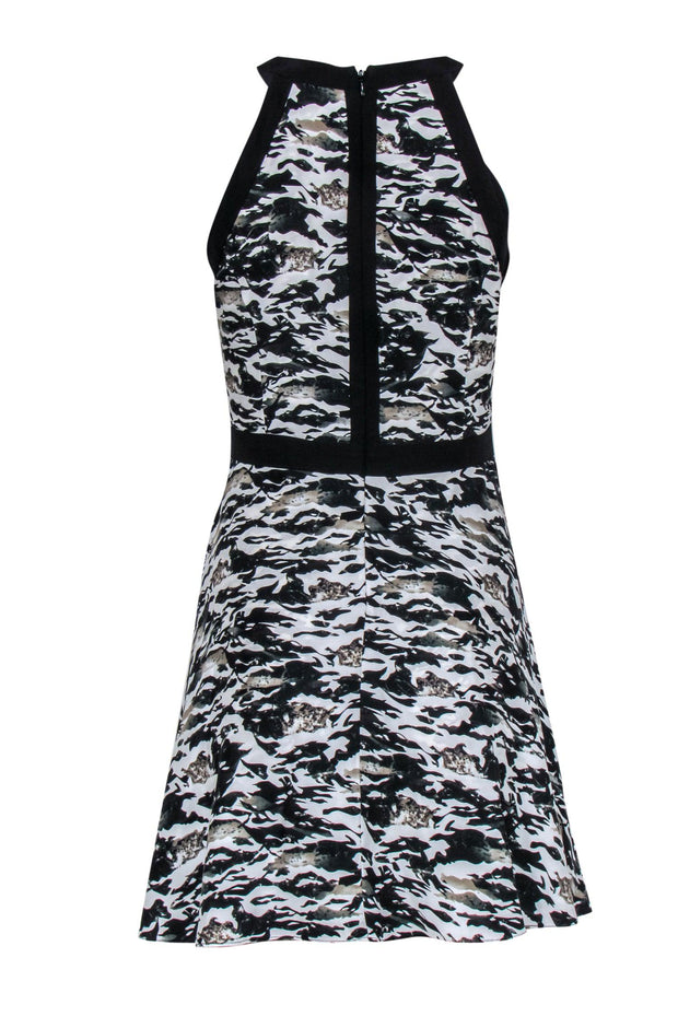 Current Boutique-Parker - Black, White & Green Camo Print Sleeveless Mini Dress Sz XS