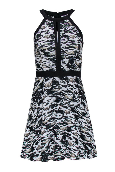 Current Boutique-Parker - Black, White & Green Camo Print Sleeveless Mini Dress Sz XS