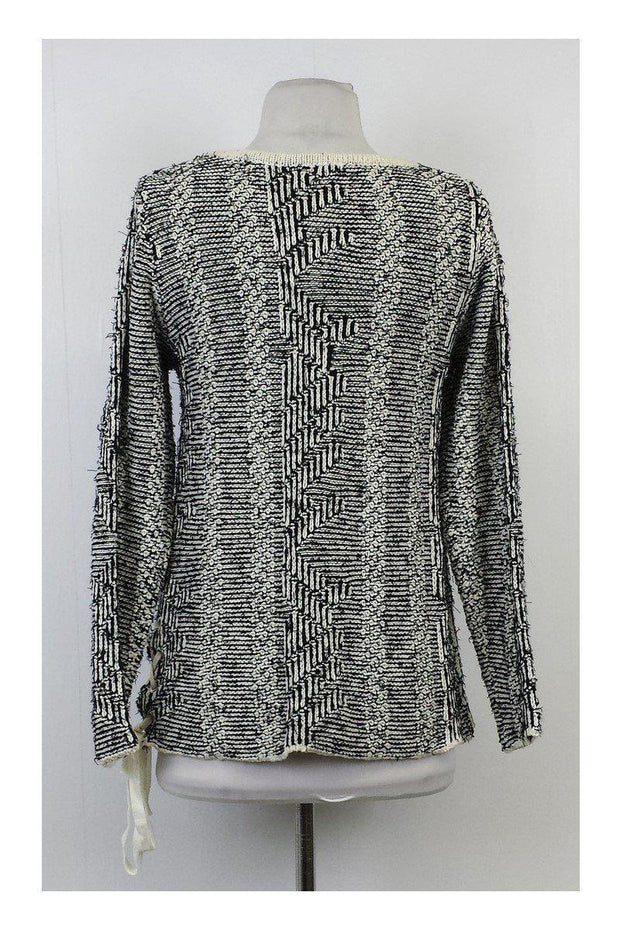 Current Boutique-Parker - Black & White Striped Textured Sweater Sz S