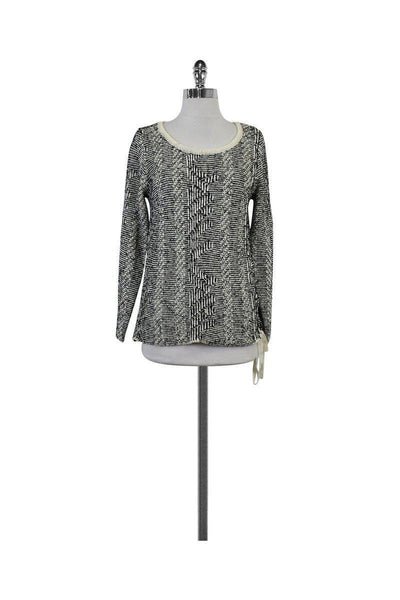 Current Boutique-Parker - Black & White Striped Textured Sweater Sz S