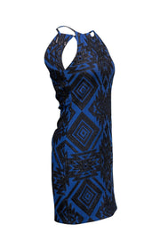 Current Boutique-Parker - Blue & Black Aztec Print Halter Dress Sz M