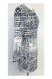 Current Boutique-Parker - Blue & White Print Long Sleeve Dress Sz S