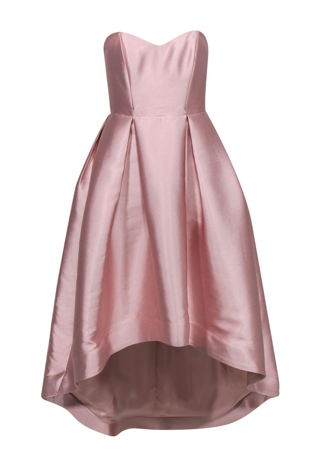Current Boutique-Parker - Blush Pink Strapless High-Low "Roxanne" Gown Sz 0