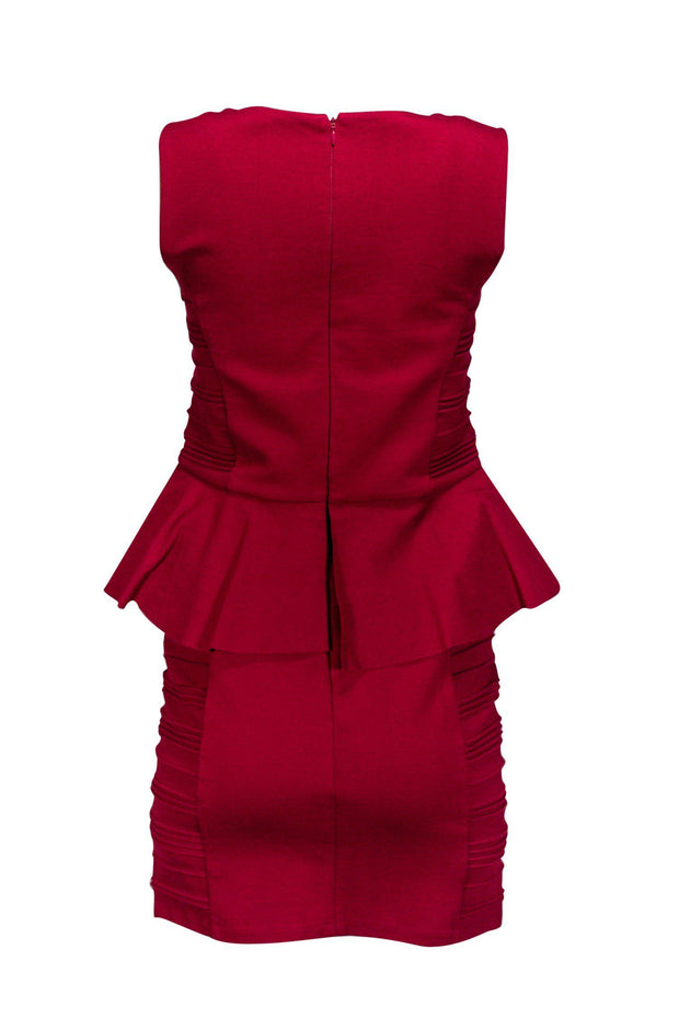 Current Boutique-Parker - Burgundy Peplum Bodycon Dress Sz L