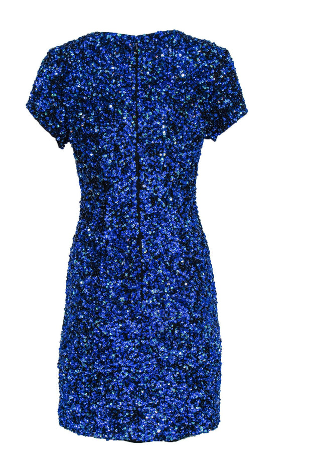 Current Boutique-Parker - Cobalt Blue Sequin Cap Sleeve Sheath Dress Sz 10