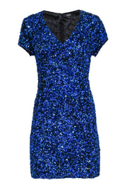 Current Boutique-Parker - Cobalt Blue Sequin Cap Sleeve Sheath Dress Sz 10