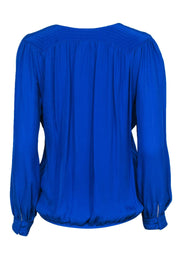 Current Boutique-Parker - Cobalt Blue Silky Long Sleeve Blouse Sz XS