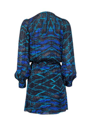 Current Boutique-Parker - Green & Blue Silk Wrap Dress Sz S