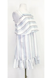 Current Boutique-Parker - Light Blue Striped Ruffle Dress Sz XS