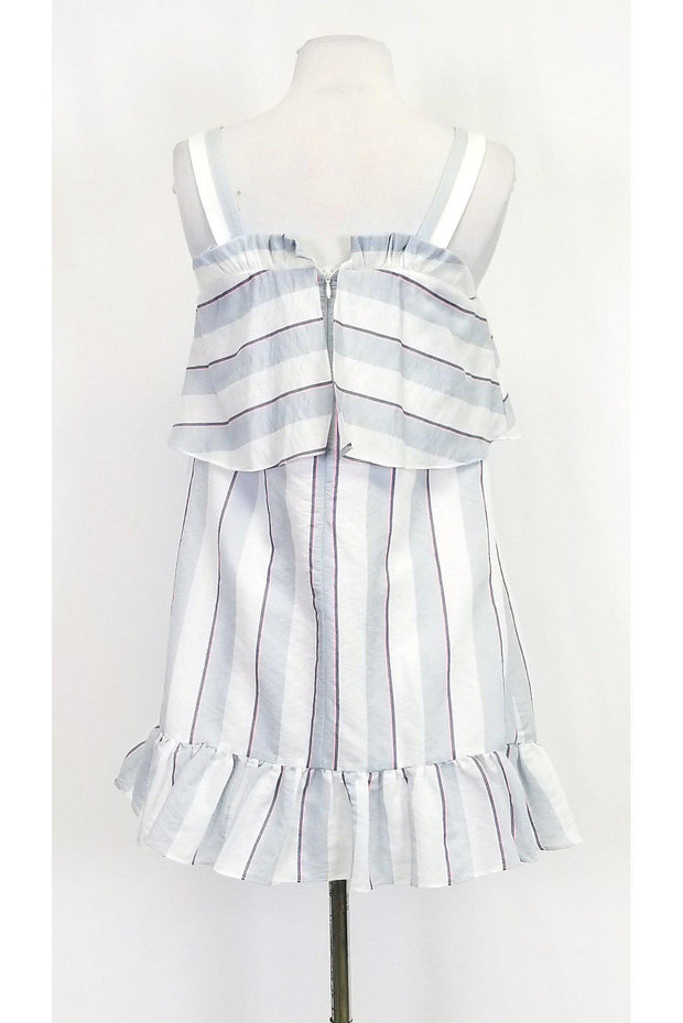 Current Boutique-Parker - Light Blue Striped Ruffle Dress Sz XS