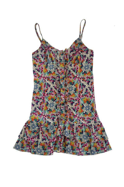 Current Boutique-Parker - Multicolor Floral Silk Spaghetti Strap Dress Sz XS