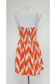Current Boutique-Parker - Orange & White Spaghetti Strap Dress Sz M