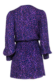 Current Boutique-Parker - Purple Leopard Long Sleeve Mini Dress Sz S