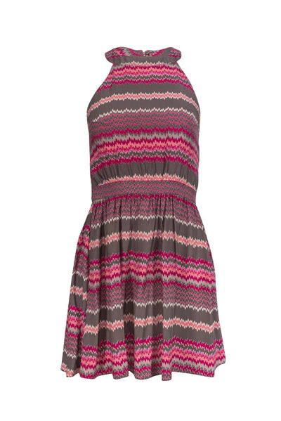 Current Boutique-Parker - Taupe Dress w/ Chevron & Strappy Back Sz XS