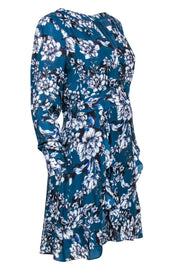 Current Boutique-Parker - Teal Floral Fitted Silk Blend Dress Sz 8