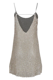 Current Boutique-Parker - White Beaded & Sequin Sleeveless Mini Silk Slip Dress Sz S