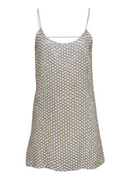 Current Boutique-Parker - White Beaded & Sequin Sleeveless Mini Silk Slip Dress Sz S