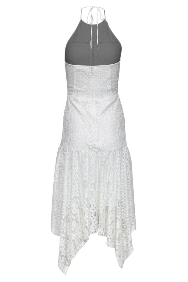Current Boutique-Parker - White Lace Halter Top Midi Dress Sz S