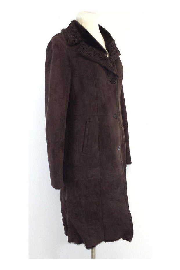 Current Boutique-Pasha Veneto - Brown Lambskin & Shearling Fur Coat Sz L