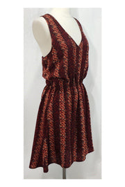 Current Boutique-Patterson J. Kincaid - Red & Brown Elastic Waist Dress Sz XS