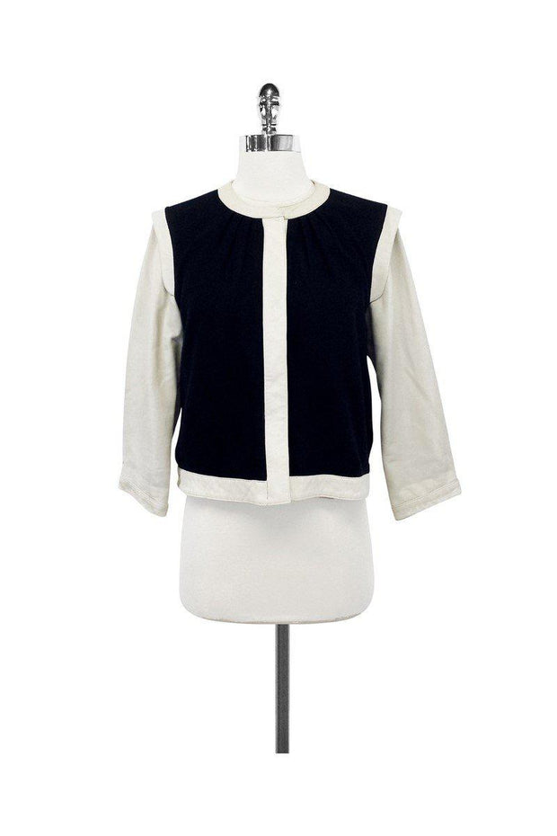 Current Boutique-Patterson J. Kincaid - Silk & Leather Ava Cropped Jacket Sz M