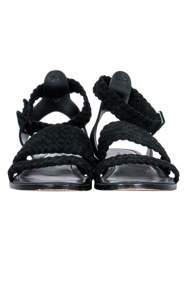 Current Boutique-Paul Andrew - Black Woven Strappy Sandals Sz 8.5