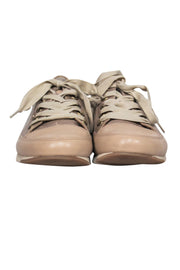 Current Boutique-Paul Green - Beige Metallic Lace-Up Sneakers Sz 7