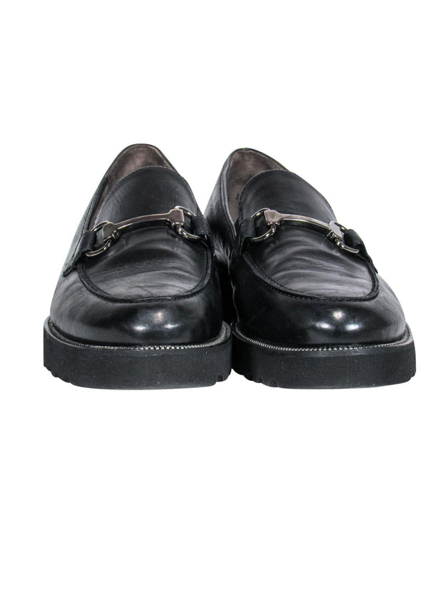 Current Boutique-Paul Green - Black Leather Loafers w/ Horsebit Sz 10