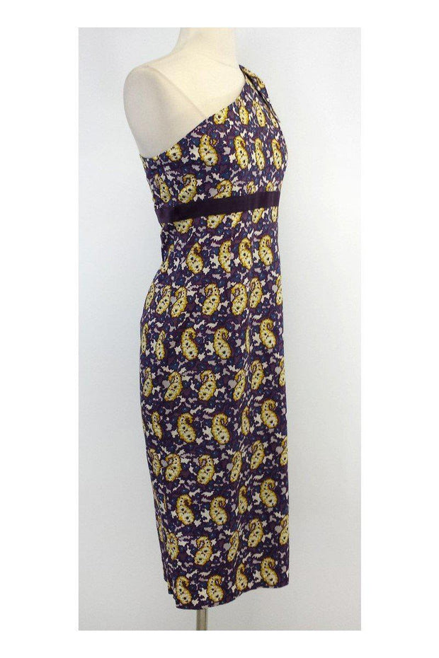 Current Boutique-Paul & Joe - Floral Cotton & Silk One Shoulder Dress Sz 6