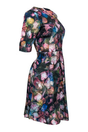 Current Boutique-Paul Smith - Muted Floral A-Line Dress w/ Cropped Sleeves Sz 6