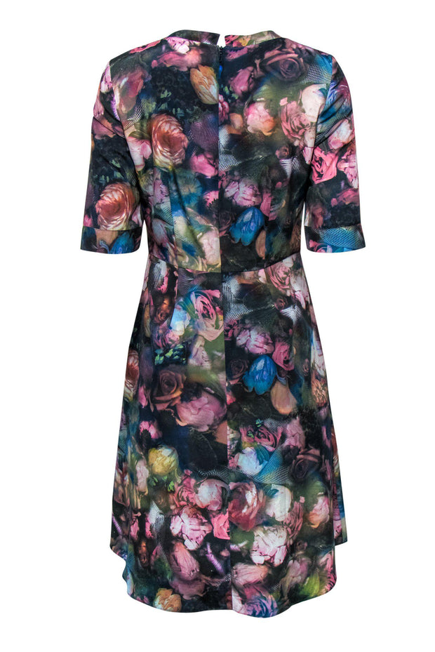 Current Boutique-Paul Smith - Muted Floral A-Line Dress w/ Cropped Sleeves Sz 6