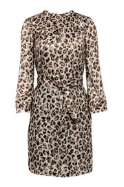 Current Boutique-Paul Stuart - Leopard Print Silky Shift Dress w/ Belt Sz 4