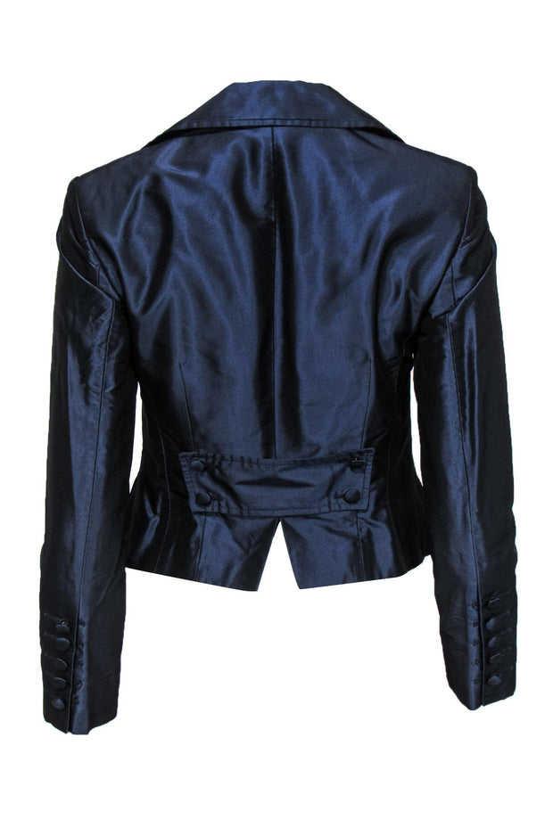 Current Boutique-Pauw - Navy Silk Double Breasted Blazer Sz 6