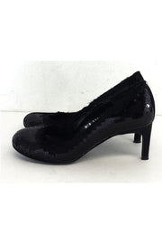 Current Boutique-Pedro Garcia - Black Satin Sequin Heels Sz 6