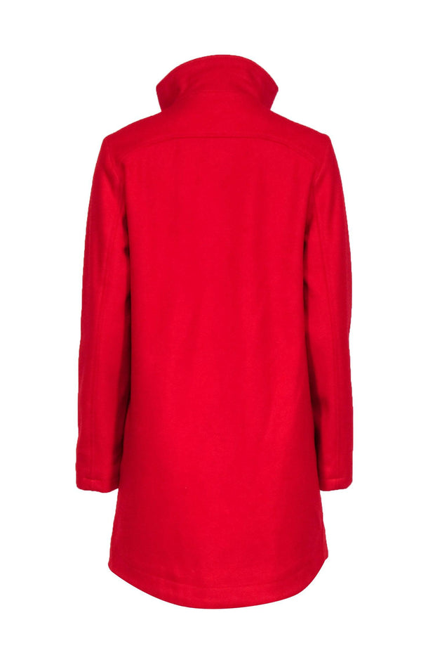 Current Boutique-Pendleton - Red Wool Classic Longline Pea-Coat W/ Zipper & Buttons Sz S