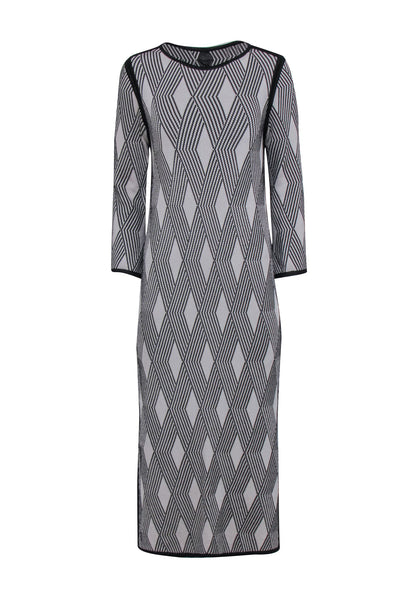 Current Boutique-Pepa Pombo - Black & White Geometric Design Knit Maxi Dress Sz M