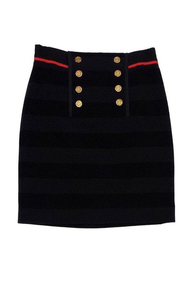Current Boutique-Per Se - Grey & Black Wool Striped Skirt Sz 4