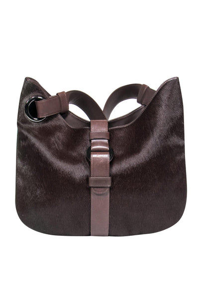 Current Boutique-Perrin - Brown Horsehair Large Shoulder Tote