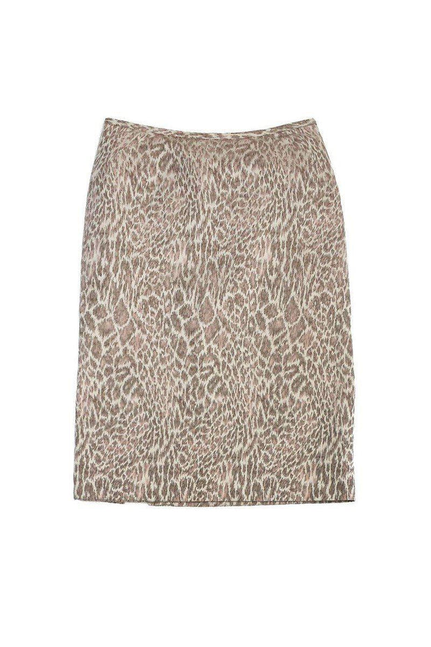 Current Boutique-Peter Som - Abstract Leopard Print Cotton Blend Pencil Skirt Sz 6