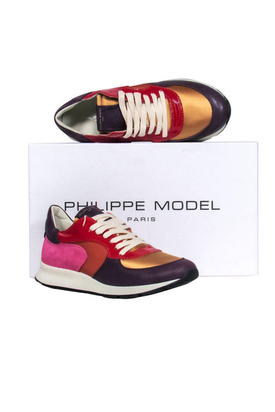 Current Boutique-Philippe Model - Purple & Multicolored Colorblocked “Montecarlo” Sneakers Sz 7