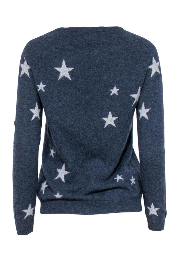 Current Boutique-Philosophy - Navy Star Print Cashmere Sweater Sz M