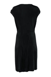 Current Boutique-Philosophy di Alberta Ferretti - Black Jewel-Waisted Plunge Dress Sz 10