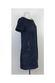 Current Boutique-Phoebe Couture - Blue Faux Suede Dress Sz 8