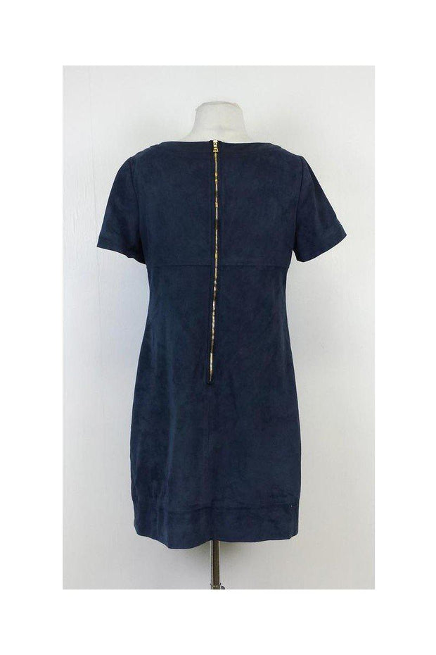 Current Boutique-Phoebe Couture - Blue Faux Suede Dress Sz 8