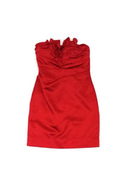 Current Boutique-Phoebe Couture - Red Ruffle Strapless Dress Sz 8