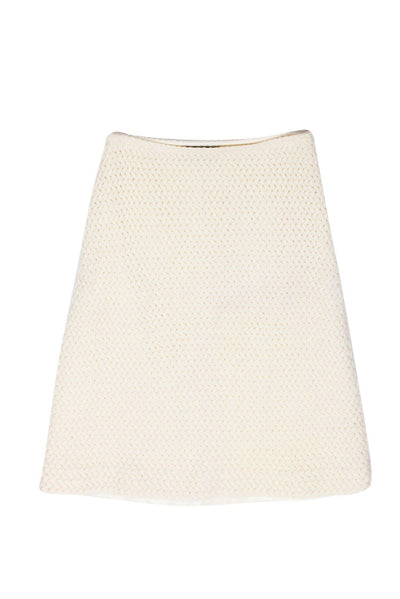 Current Boutique-Piazza Sempione - Cream Woven Knit Wool Skirt Sz 8