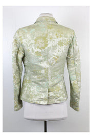 Current Boutique-Piazza Sempione - Green Baroque Print Cotton Blend Blazer Sz 6