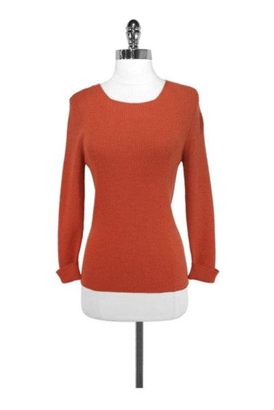 Current Boutique-Piazza Sempione - Orange Ribbed Sweater Sz S