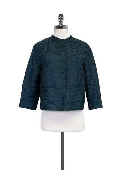 Current Boutique-Piazza Sempione - Teal & Blue Brocade Jacket Sz 6