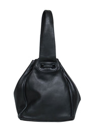 Current Boutique-Pierre Balmain - Black Leather Mini Drawstring Bucket Handbag
